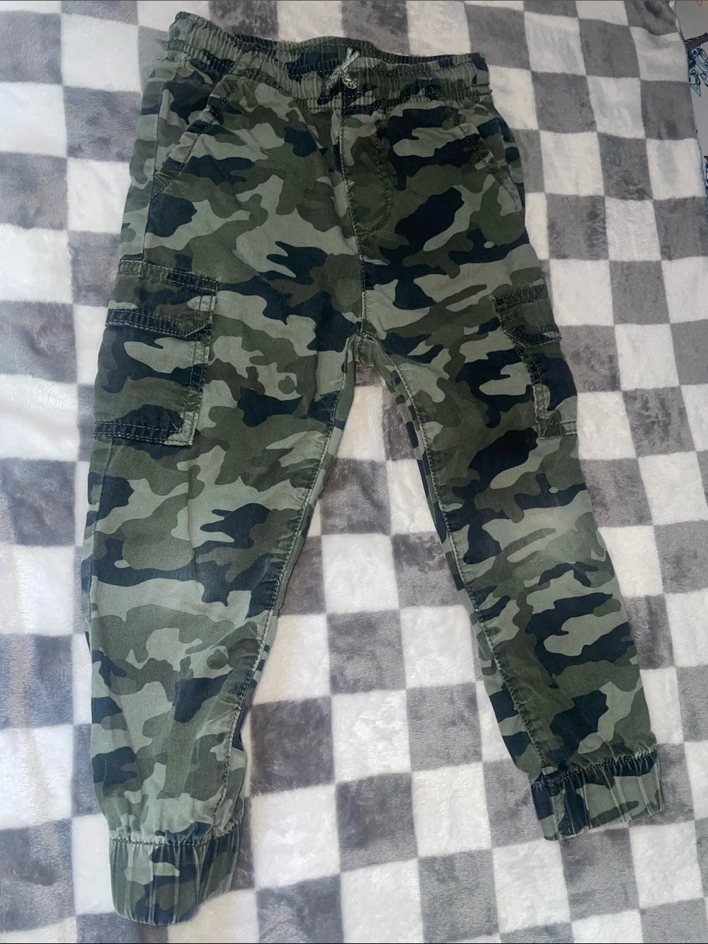 Kids Camo & Corduroy Bottoms - 4-Pack (Black, Green, Brown) size 4-4T